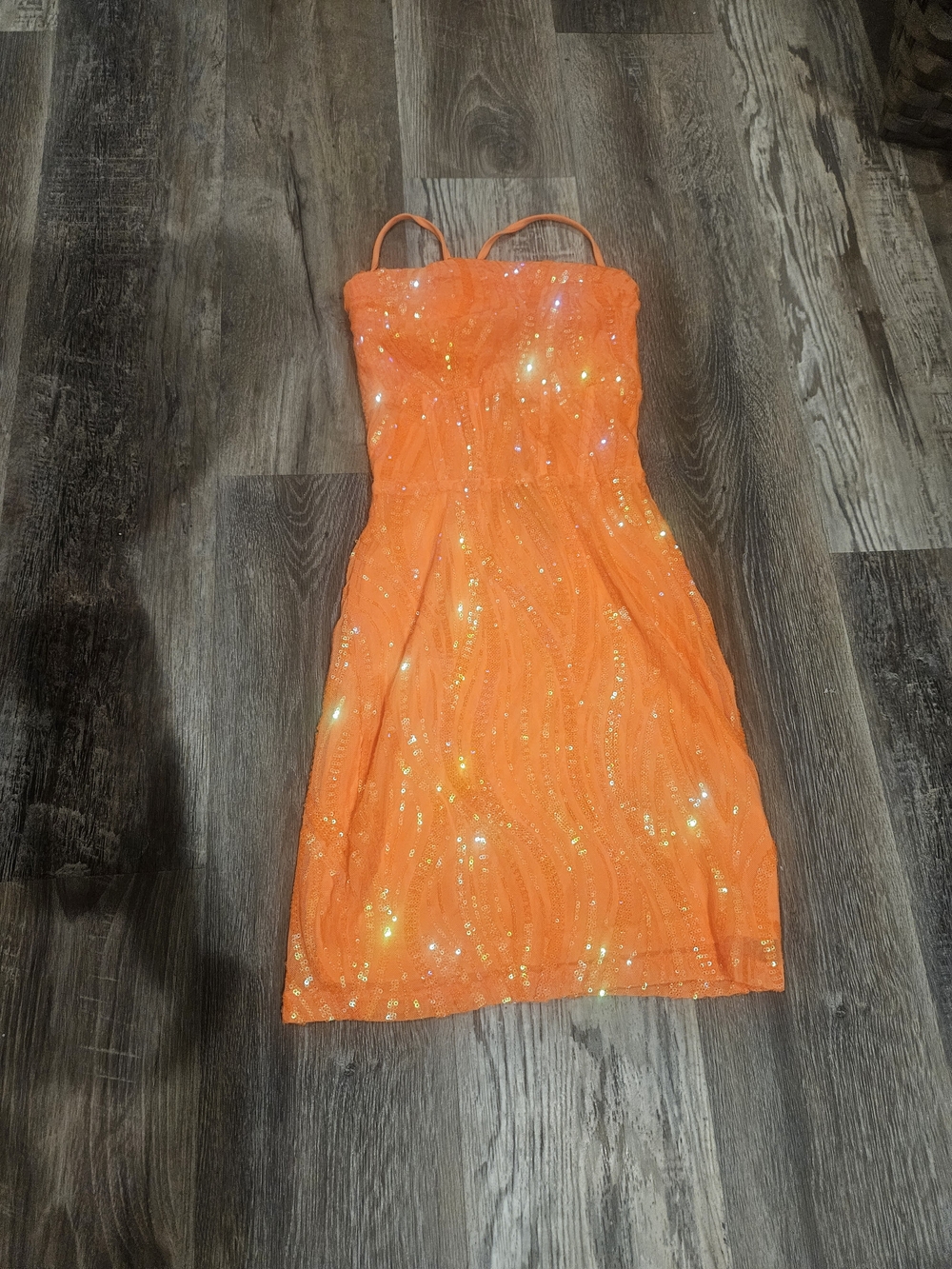 Windsor Orange Sequin Homecoming Dress